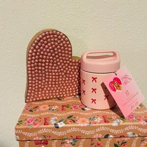 New Paris Hilton Pink bows Insulated Food Jar 12 ounces